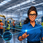 Industrial manufacturing engineer with machine PLC Robot data from Ignition